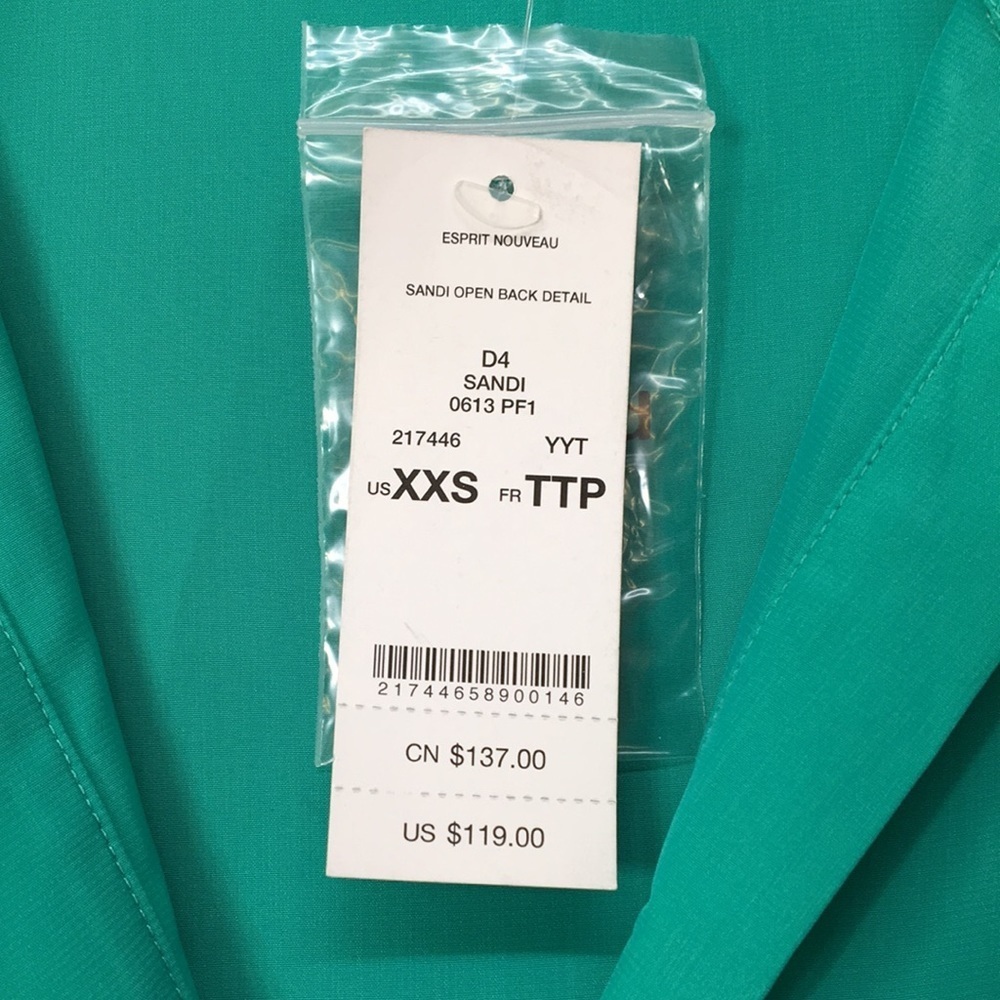 Bebe Women’s Green Sandi Open Back Mini Dress Size XXS NEW With Tags - Picture 4 of 13